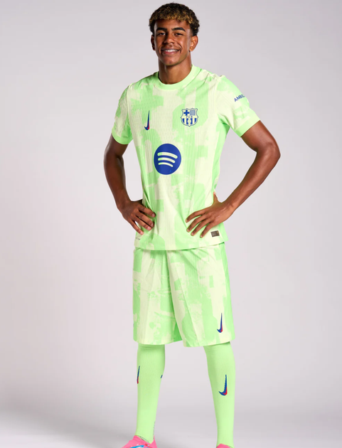 Дитяча футбольна форма Nike Lamine Yamal №19 Barcelona 2024-2025, розмір 28 (зріст 150-160 см), салатова - зображення 2