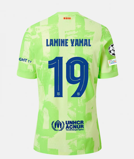Дитяча футбольна форма Nike Lamine Yamal №19 Barcelona 2024-2025, розмір 28 (зріст 150-160 см), салатова - зображення 3