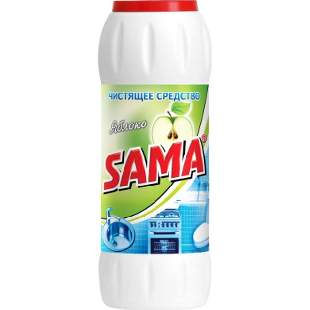 Фото - Средство для ванн и туалета SAMA Порошок для чистки  Яблуко 500 г  