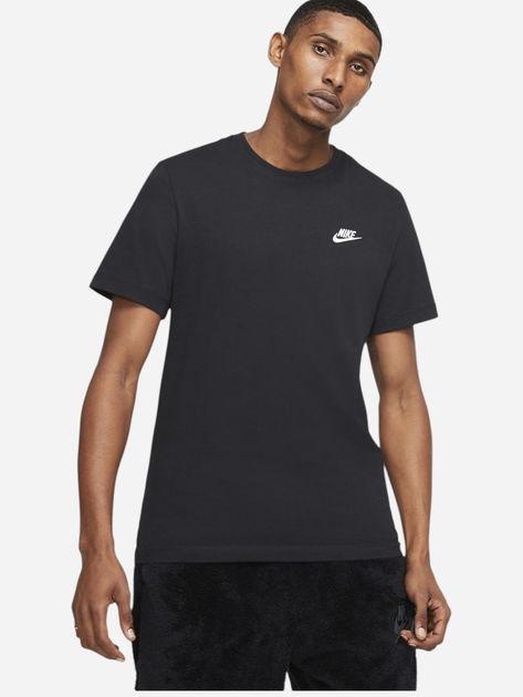 Футболка бавовняна довга чоловіча Nike M Nsw Club Tee AR4997-013 M Чорна (191888618071) - зображення 1