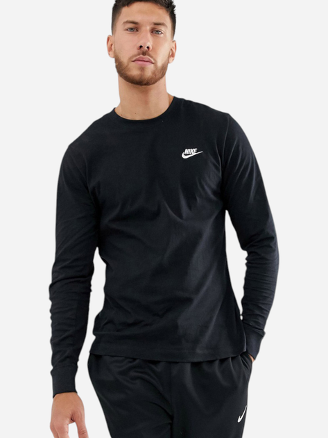 Лонгслів мужской Nike M Nsw Club Tee - Ls AR5193-010 L Чорний (191888647033) - зображення 1