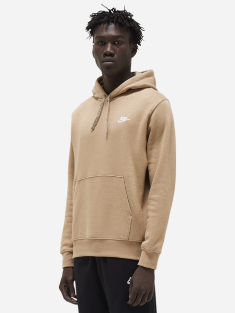 Bluza męska z kapturem ocieplana Nike Sportswear Club Fleece BV2654-247 2XL Ciemnobeżowa - obraz 3