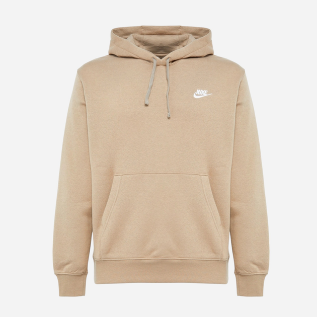 Bluza męska z kapturem ocieplana Nike Sportswear Club Fleece BV2654-247 S Ciemnobeżowa - obraz 4