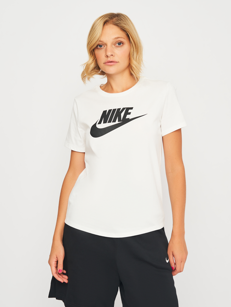 Koszulka damska bawełniana Nike W Nsw Tee Essntl Icn Ftra DX7906-100 S Biąla - obraz 1