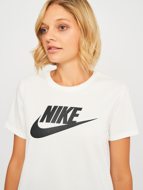 Футболка бавовняна жіноча Nike W Nsw Tee Essntl Icn Ftra DX7906-100 S Біла (196154000543) - зображення 4