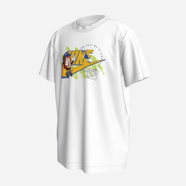 Koszulka dziewczęca bawełniana Nike Sportswear FZ5166-100 XS (122-128 cm) Biała - obraz 3