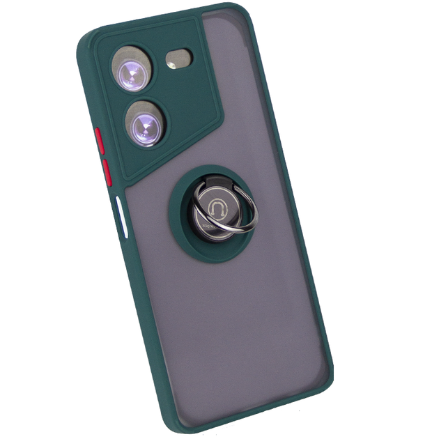 Чохол Fiji Colorframe для Tecno POVA 5 (LH7n) матовий бампер з кільцем підставкою Green - Фото 1 Чохол Fiji Colorframe для Tecno POVA 5 (LH7n) матовий бампер з кільцем підставкою Green - зображення 1