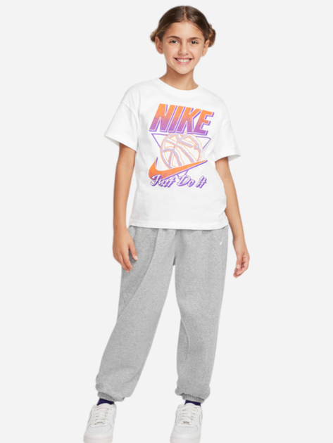 Koszulka dziewczęca bawełniana Nike Sportswear FZ5556-100 S (128-137 cm) Biała - obraz 3
