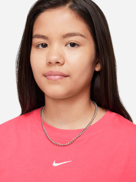 Підліткова футболка для дівчинки Nike Sportswear Essential FZ5559-629 L (147-158 см) Рожева (197598560198) - зображення 4