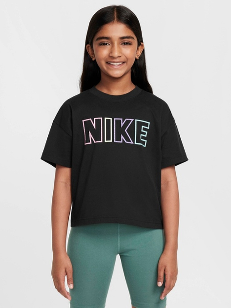 Дитяча футболка для дівчинки Nike Sportswear Essential FZ5561-010 XS (122-128 см) Чорна (197596548471) - зображення 5