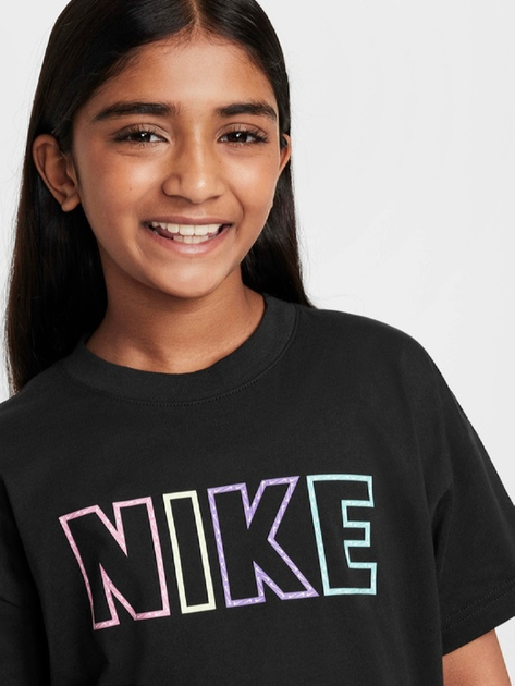Підліткова футболка для дівчинки Nike Sportswear Essential FZ5561-010 L (147-158 см) Чорна (197596516364) - зображення 8