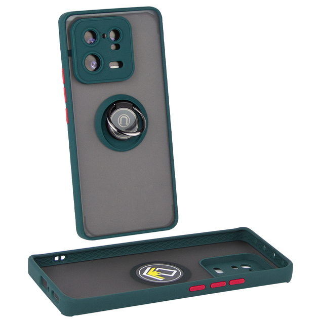 Чохол Fiji Colorframe для Xiaomi 13 Pro матовий бампер з кільцем підставкою Green - зображення 2