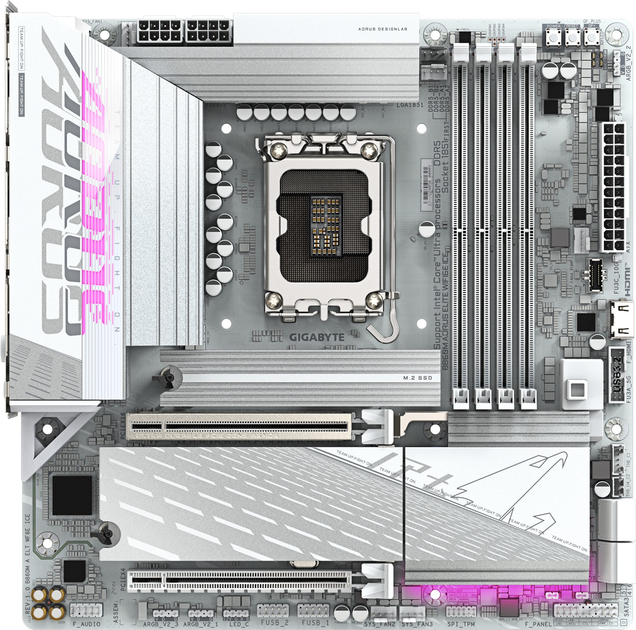 Płyta główna Gigabyte B860M AORUS ELITE WIFI6E ICE (LGA1851, Intel B860, PCI-Ex16) - obraz 1