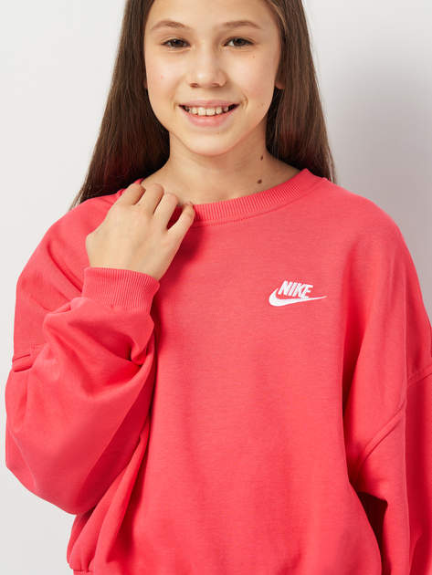 Bluza bez kaptura dziewczęca młodzieżowa Nike Sportswear Club Fleece FZ9244-629 L Różowa - obraz 4