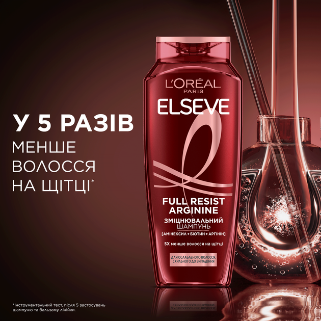 Шампунь L'Oreal Paris Elseve Аргинин + Аминексил для ослабленных волос 250 мл (3600523897896) - Фото 4 Шампунь L'Oreal Paris Elseve Аргинин + Аминексил для ослабленных волос 250 мл (3600523897896) - изображение 4