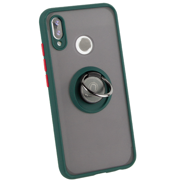 Чехол Fiji Colorframe для Xiaomi Redmi Note 7 / Note 7 Pro / Global матовый бампер с кольцом Green - Фото 1 Чехол Fiji Colorframe для Xiaomi Redmi Note 7 / Note 7 Pro / Global матовый бампер с кольцом Green - изображение 1