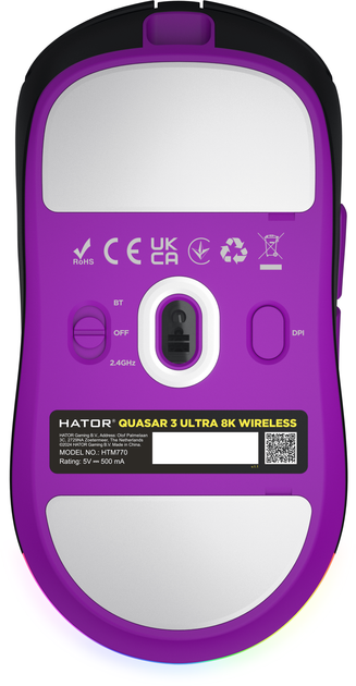 Mysz HATOR Quasar 3 Ultra 8K Wireless Black (8721249230127) - obraz 7