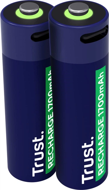 Akumulatorki Trust USB Type-C AA, 1.5V 1700mAh, Li-Ion, 2 szt (TR25584) - obraz 2