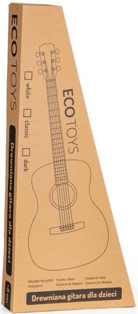 Gitara dla dzieci EcoToys duża klasyczna drewniana 6 strun (5903769979295) - obraz 1