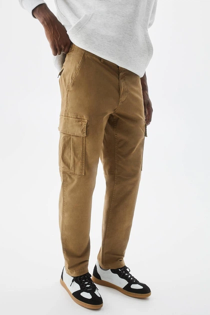 Штани Pull & Bear темно-бежевий TLKXF280 34 - изображение 3