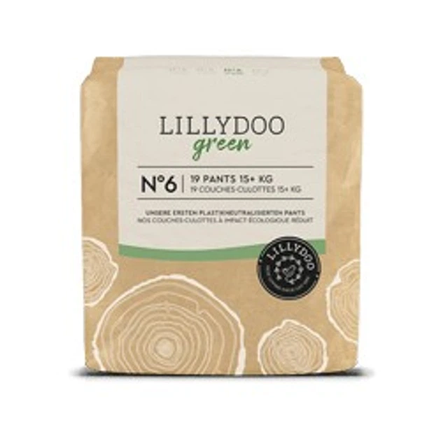 Еко підгузники-трусики преміум якості в крафті Lillydoo Green 6 розмір (15 +кг) Box 3уп*19 шт - зображення 3