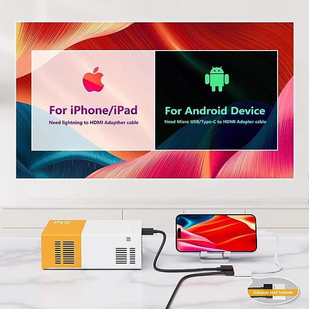 Міні-проектор PVO YG300 Pro Max HD 200 Лм Wi-Fi, для мультфільмів, дитячий подарунок, вуличний, для домашнього кінотеатру Б/В - зображення 3
