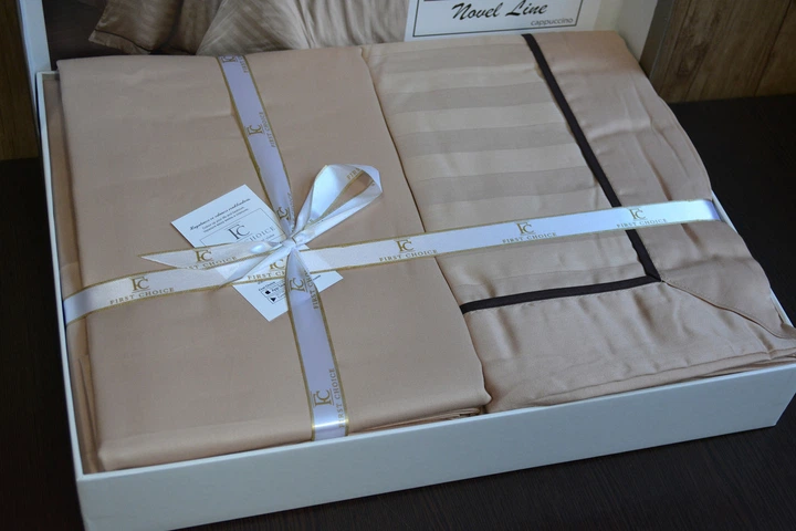 Постельное белье First Choice Deluxe Satin 200х220 Novel Line Cappuccino - изображение 4