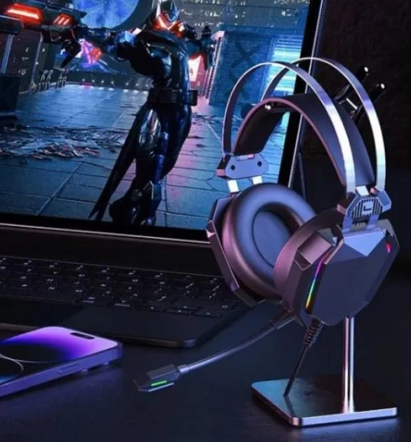 Ігрові навушники гарнітура XO GE-07 Black AUX USB провідні повнорозмірні для ПК та ноутбука з мікрофоном - Фото 6 Ігрові навушники гарнітура XO GE-07 Black AUX USB провідні повнорозмірні для ПК та ноутбука з мікрофоном - изображение 6