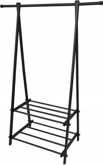 Wieszak na ubrania ModernHome by Multistore z 2 półkami Czarny (YLT-0311F BLACK) - obraz 3