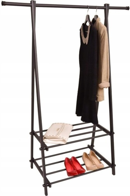 Wieszak na ubrania ModernHome by Multistore z 2 półkami Czarny (YLT-0311F BLACK) - obraz 5