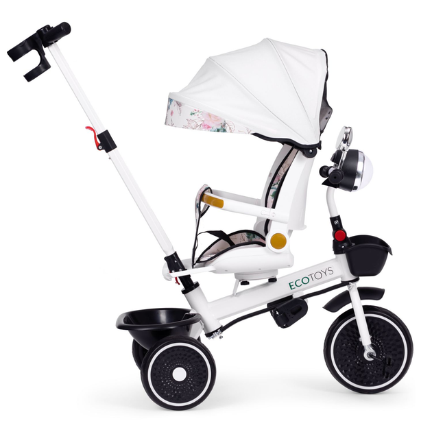 Rowerek trójkołowy spacerówka EcoToys WQL-186 Biały (5905817005949) - obraz 3