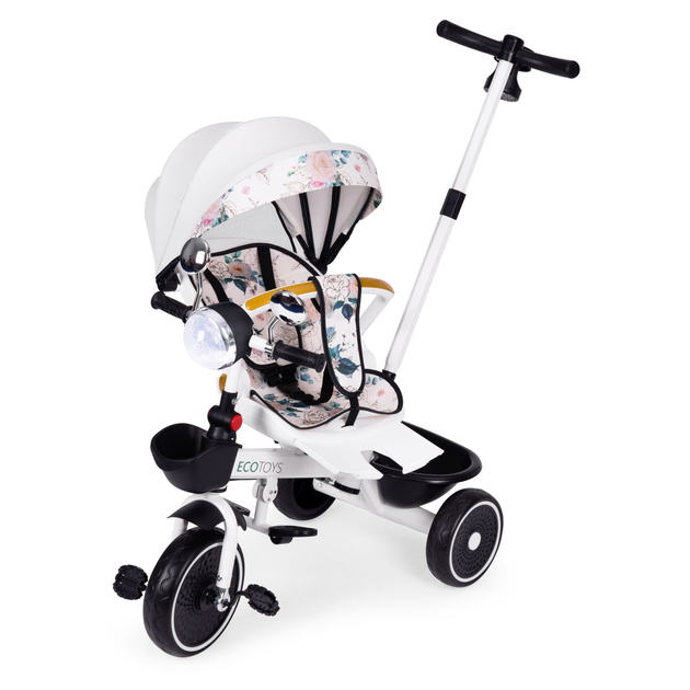 Rowerek trójkołowy spacerówka EcoToys WQL-186 Biały (5905817005949) - obraz 5