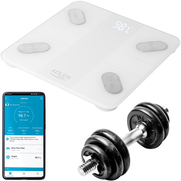 Inteligentna waga łazienkowa Adler AD 8186 White (5905575903426) - obraz 7