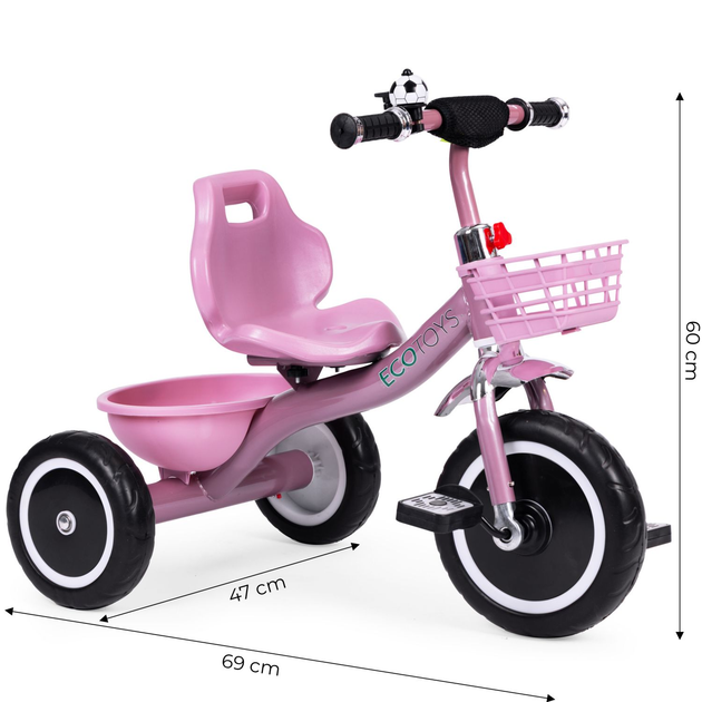 Триколісний велосипед EcoToys WQL-1999 Рожевий (5905817005994) - зображення 7