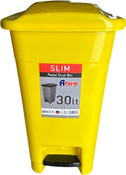 Мусорное ведро с педалью Afacan Plastik бытовое 30 л Желтое (SU-SPK-30-105) - Фото 1 Мусорное ведро с педалью Afacan Plastik бытовое 30 л Желтое (SU-SPK-30-105) - изображение 1