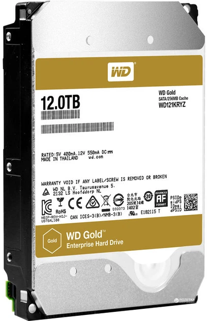 Dysk twardy Western Digital Gold 12 TB 7200 obr./min 256 MB WD121KRYZ 3,5" SATA III - Zdjęcie 2 Dysk twardy Western Digital Gold 12 TB 7200 obr./min 256 MB WD121KRYZ 3,5" SATA III - obraz 2