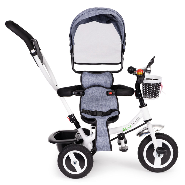 Rowerek trójkołowy spacerówka EcoToys JM-066-9L Szary (5903769974122) - obraz 3
