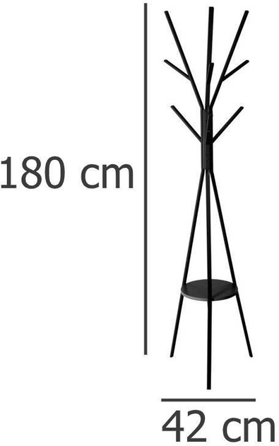 Stojak na kurtki i płaszcze 5five Simply Smart Tree czarny 180 cm (3560234468436) - obraz 5