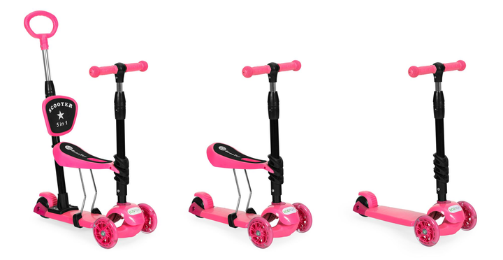 Hulajnoga dziecięca EcoToys 3 w 1 YM-SW-6 Różowa (5903769978809) - obraz 8