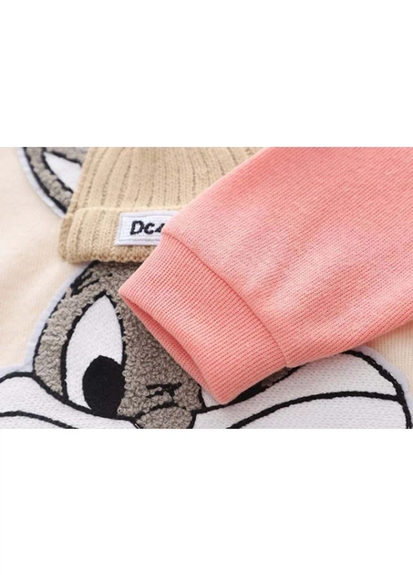 Детский костюм (кофта, штаны) Texier 80см розовый KO554 - изображение 5