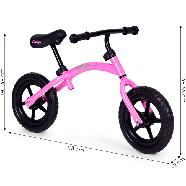 Біговел EcoToys YM-BB-13 Рожевий (5905817002856) - зображення 5