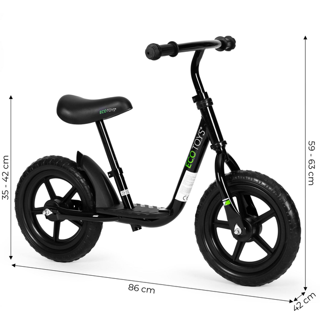 Біговел EcoToys JT-BB-05 Чорний (5905817002900) - зображення 5