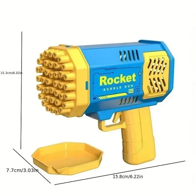 Пистолет мыльных пузырей Rocket на батарейках розовый 15.8 х 15.3 х 7.5 см 7000+ пузырьков - Фото 4 Пистолет мыльных пузырей Rocket на батарейках розовый 15.8 х 15.3 х 7.5 см 7000+ пузырьков - изображение 4