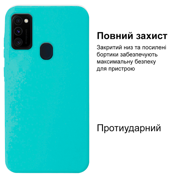 Чехол противоударный Silicone case защита камеры Kassel для Samsung M30S/M21 (02) бирюза Sea blue - изображение 2