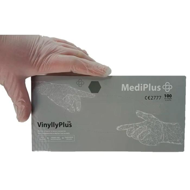 Перчатки виниловые MediPlus VinyllyPlus PF Прозрачные, размер XL, 100 шт - изображение 2