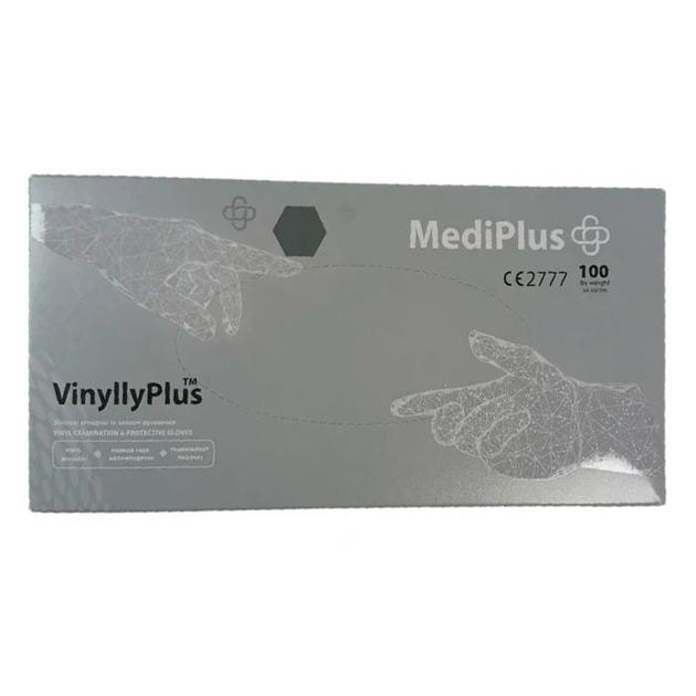 Рукавички вінілові MediPlus VinyllyPlus PF Прозорі, розмір L, 100 шт - зображення 1