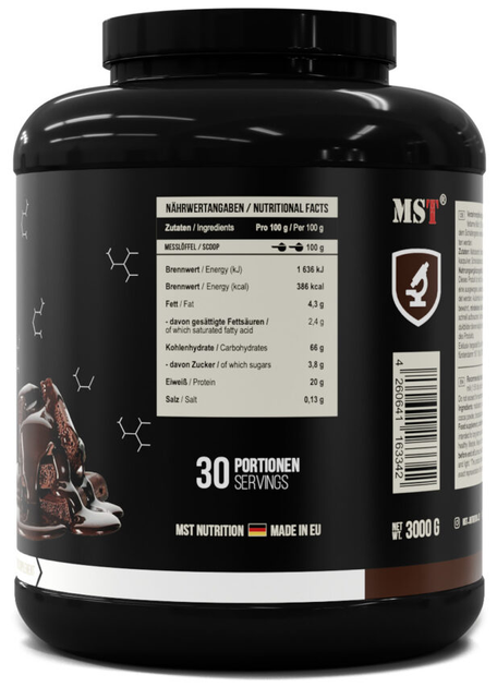 MST® BEST Mass Gainer Гейнер - 3000 г Шоколад (4260641163342) - Фото 2 MST® BEST Mass Gainer Гейнер - 3000 г Шоколад (4260641163342) - изображение 2