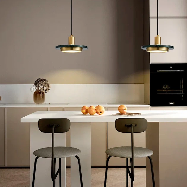 Підвіс Lumina із зеленим мармуровим плафоном LED у стилі Ар-деко Line.F SC 2/1 GR - зображення 6