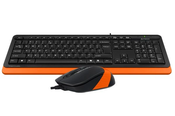 Комплект клавиатура+мышка A4Tech F1010 (Orange) Fstyler, проводной, USB, черный+оранжевый цвет - Фото 4 Комплект клавиатура+мышка A4Tech F1010 (Orange) Fstyler, проводной, USB, черный+оранжевый цвет - изображение 4