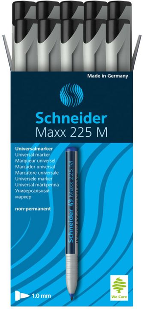 Набір не перманентних маркерів Schneider Maxx 225 M 1 мм 10 шт Чорних (ZES4004675112118) - зображення 1